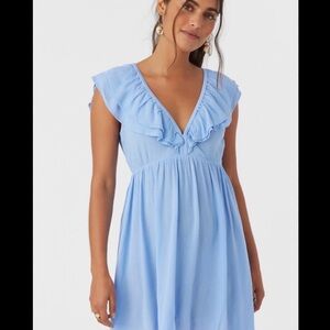 O'Neill Light Blue Ruffle Mini Dress